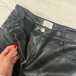 Aritzia Black Leather Pants